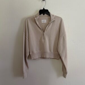 Wilfred Beige Quarter-Zip Sweatshirt